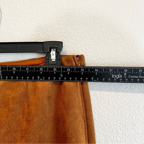 NIC+ZOE Faux Suede Ankle Pants Size 10 Toffee Slim Fit Boho Career NWT - Picture 7 of 13